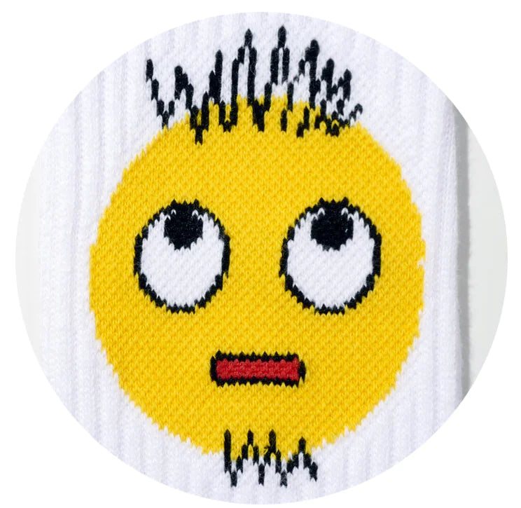 Original Design Weiße Schnurrbart Emoji Sportsocken