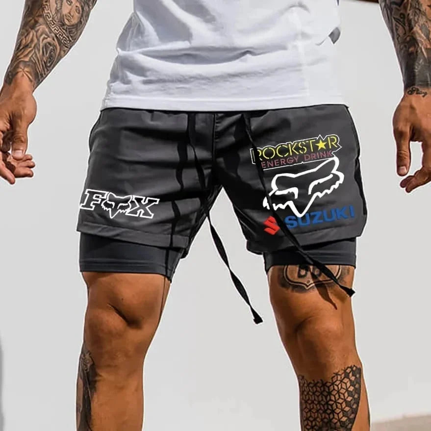 Herren Trainingsshorts – 2-in-1, schnell trocknend, sportlich & modern Schwarz
