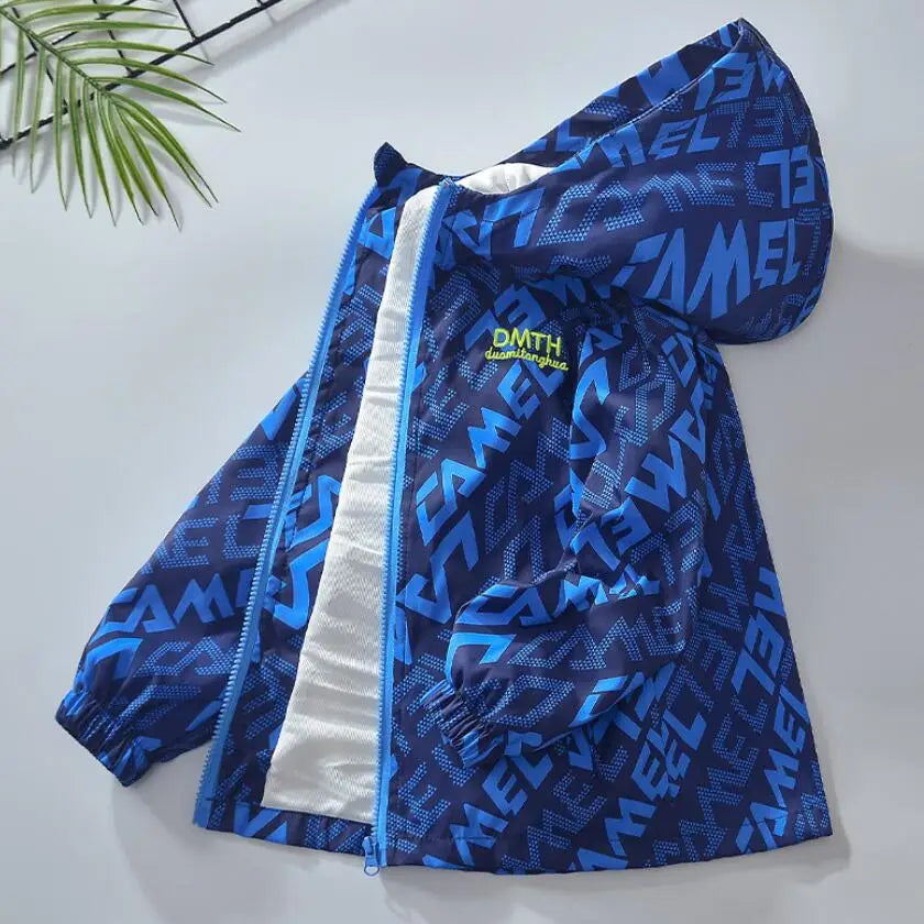 Kids Tales Kinderjacke mit Farbverlauf & Kapuze – Winddicht, Herbst/Frühling, Unisex