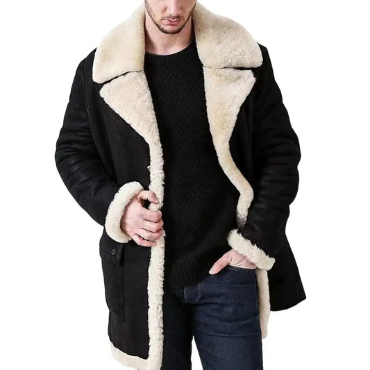 Lammfell-Look Mantel