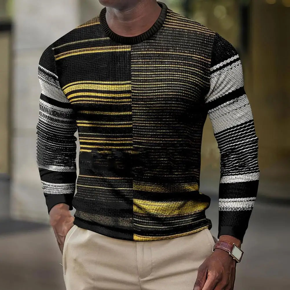 Suéter de hombre con diseño patchwork