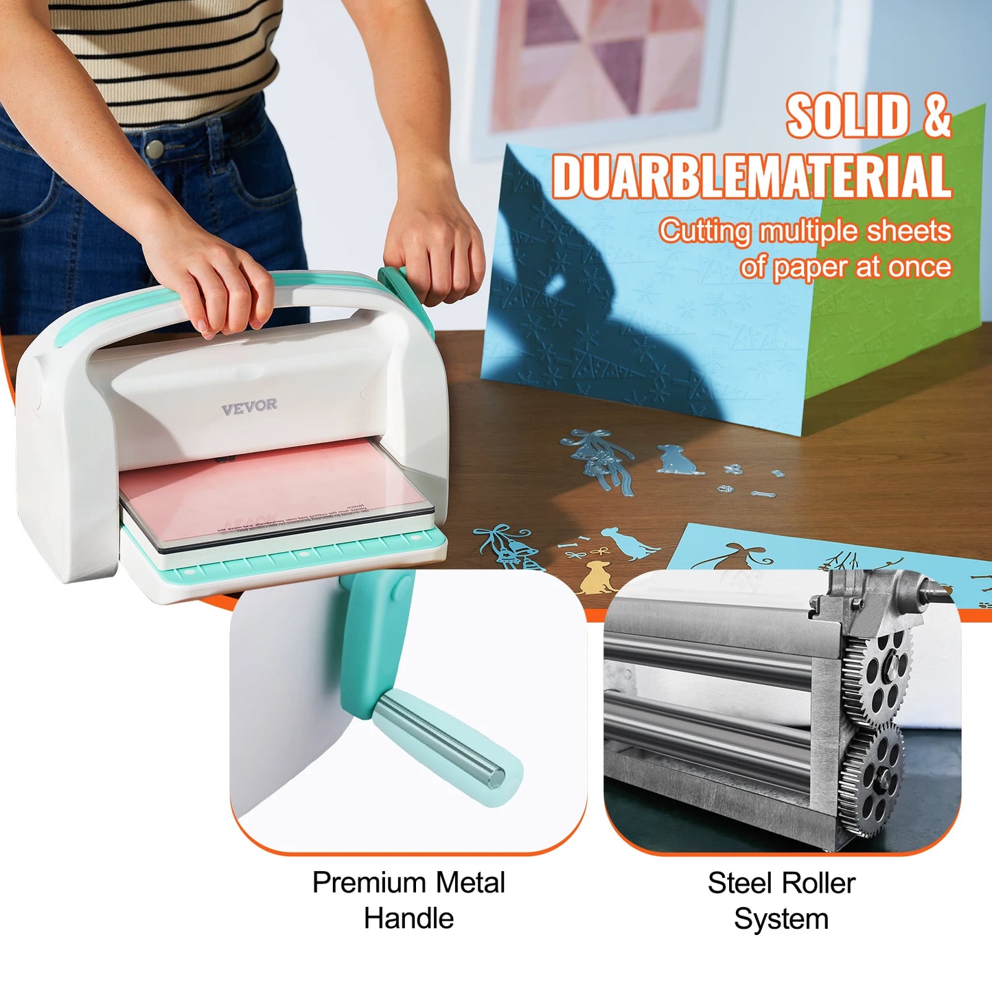 SucceBuy 6/9 Zoll Manuelle Stanz- und Prägemaschine – Komplettset für Scrapbooking & DIY