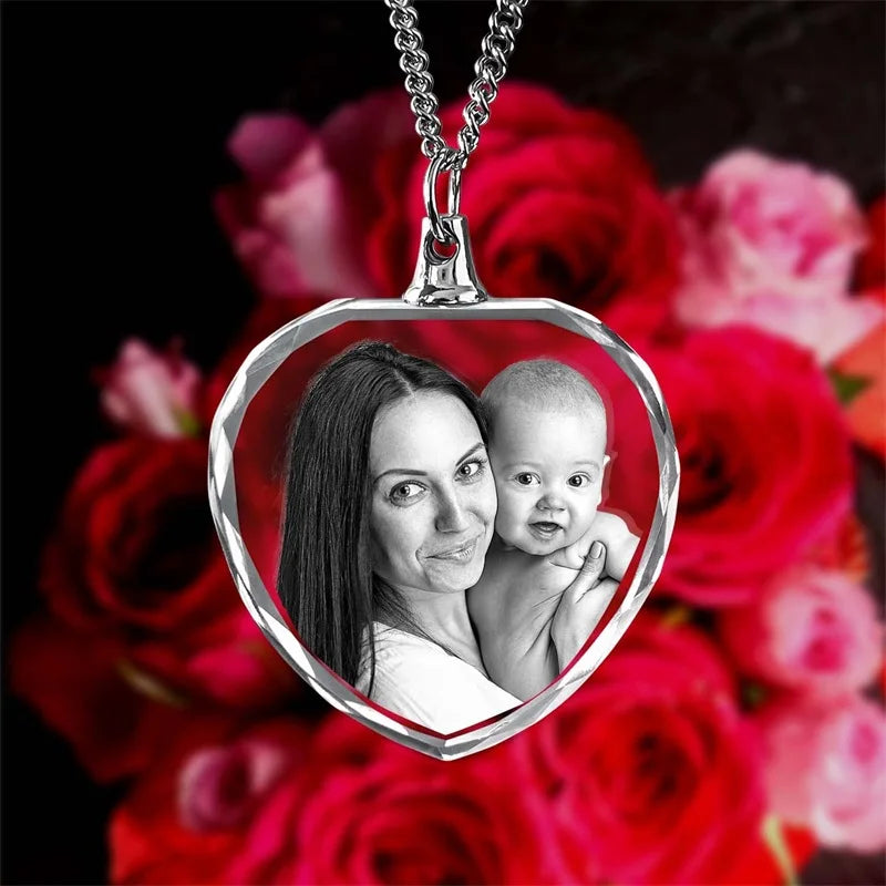 Personalisiertes 3D-Kristall-Herzfoto-Halskette – Individuelles Geschenk für Frauen & Männer
