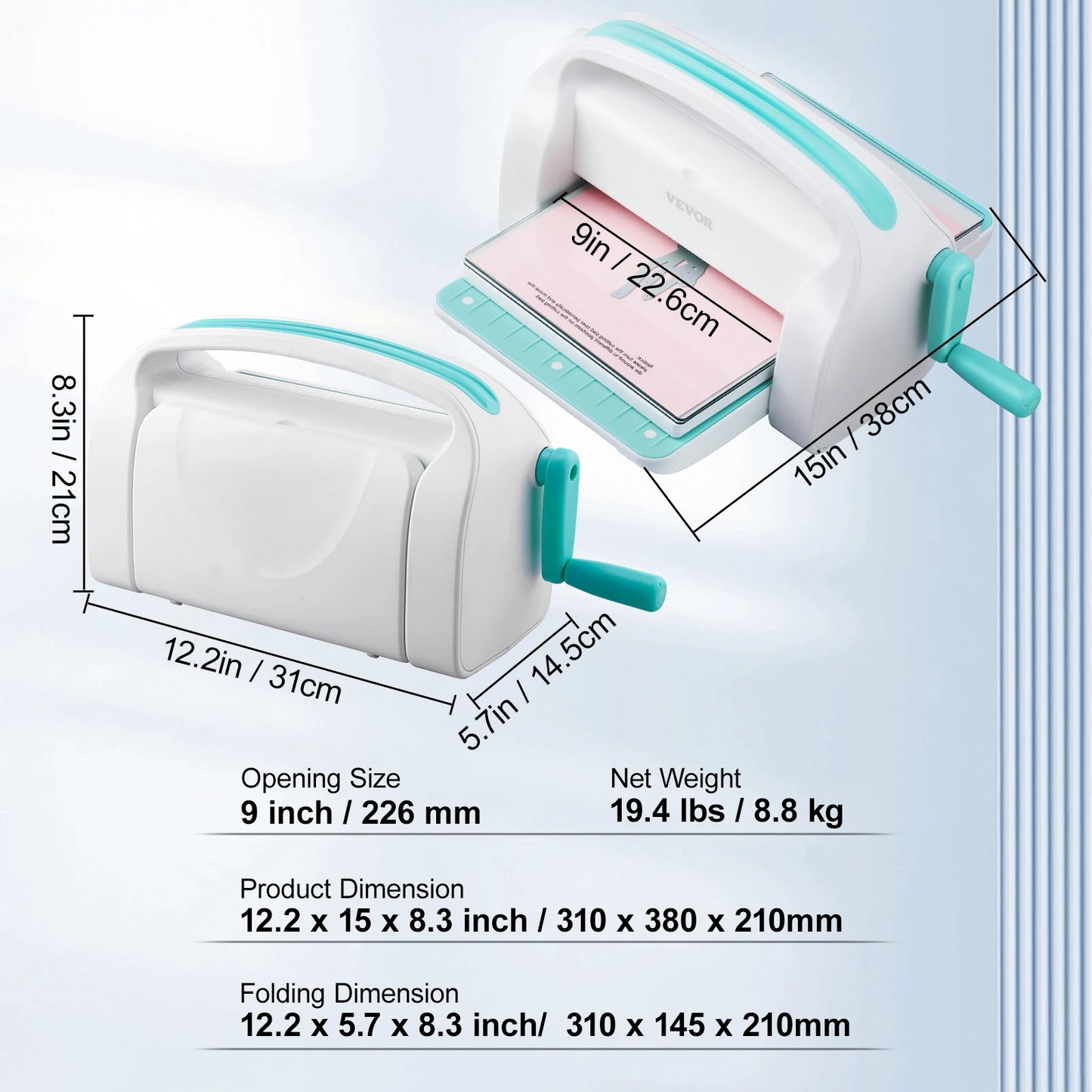 SucceBuy 6/9 Zoll Manuelle Stanz- und Prägemaschine – Komplettset für Scrapbooking & DIY