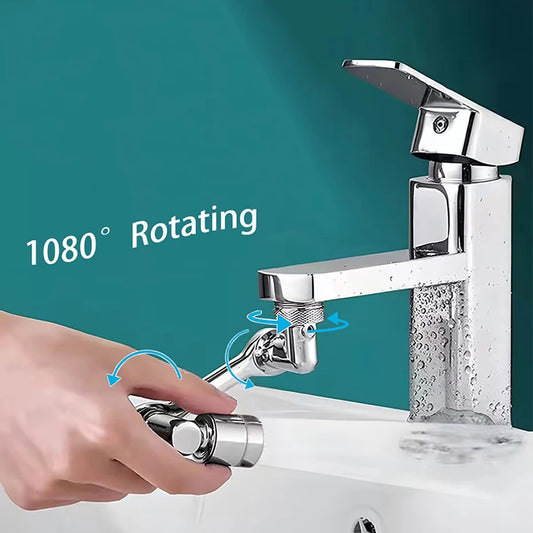 1080° Drehbarer Wasserhahnaufsatz – 2 Strahlarten, Sprühkopf & Perlator für Küche & Bad