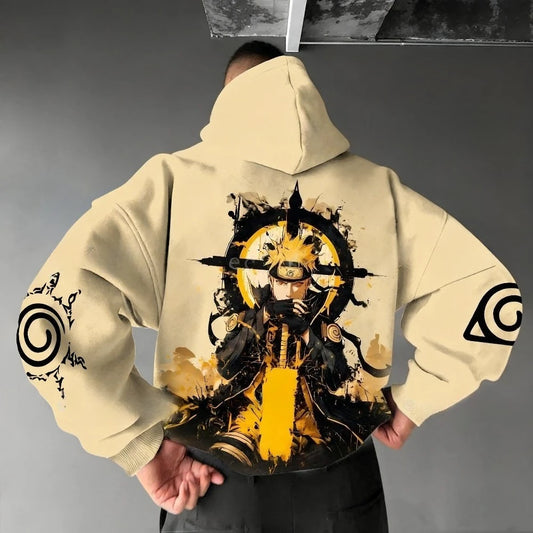 Naruto Hoodie aus 100 % Baumwolle – Oversized Anime Streetwear