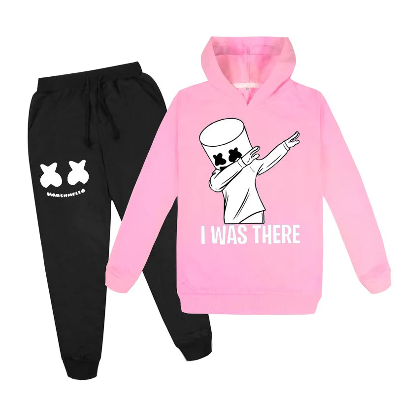 Kinder Tracksuit Set mit DJ Marshmello Print – Hoodie & Hose, 3–13 Jahre