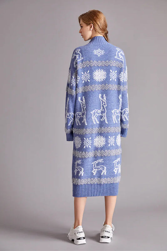 Christmas reindeer velvet dress for women