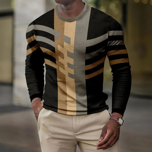 Herren-Pullover mit Patchwork-Design