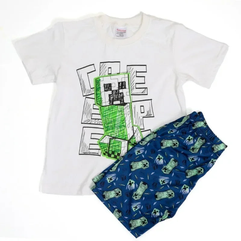 Minecraft Creeper: camiseta y pantalones cortos para pequeños héroes pixelados
