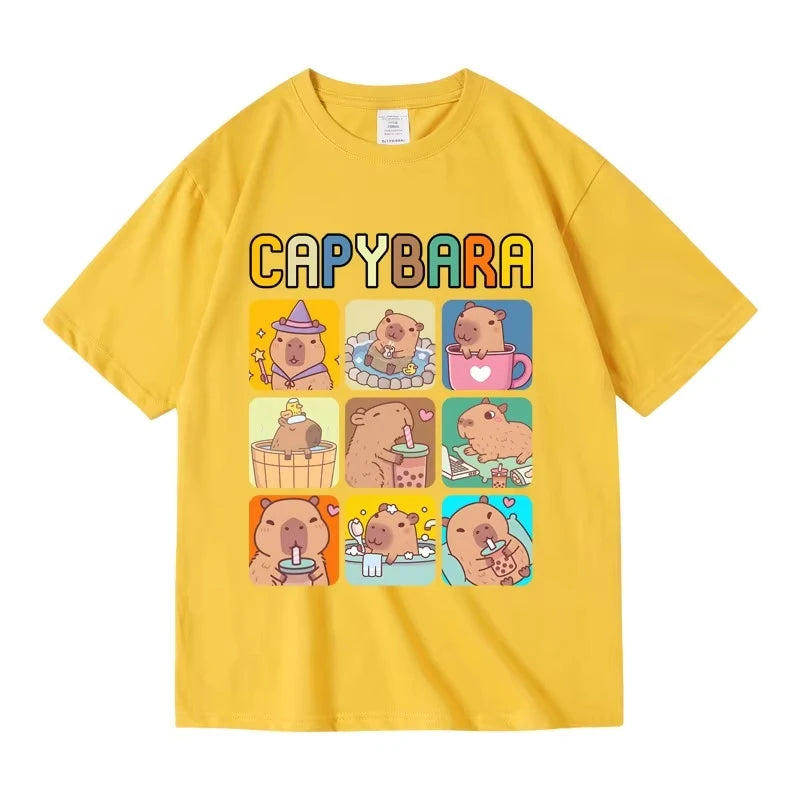 Camiseta de algodón con divertido motivo de capibara