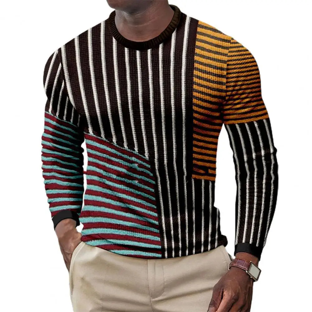 Suéter de hombre con diseño patchwork