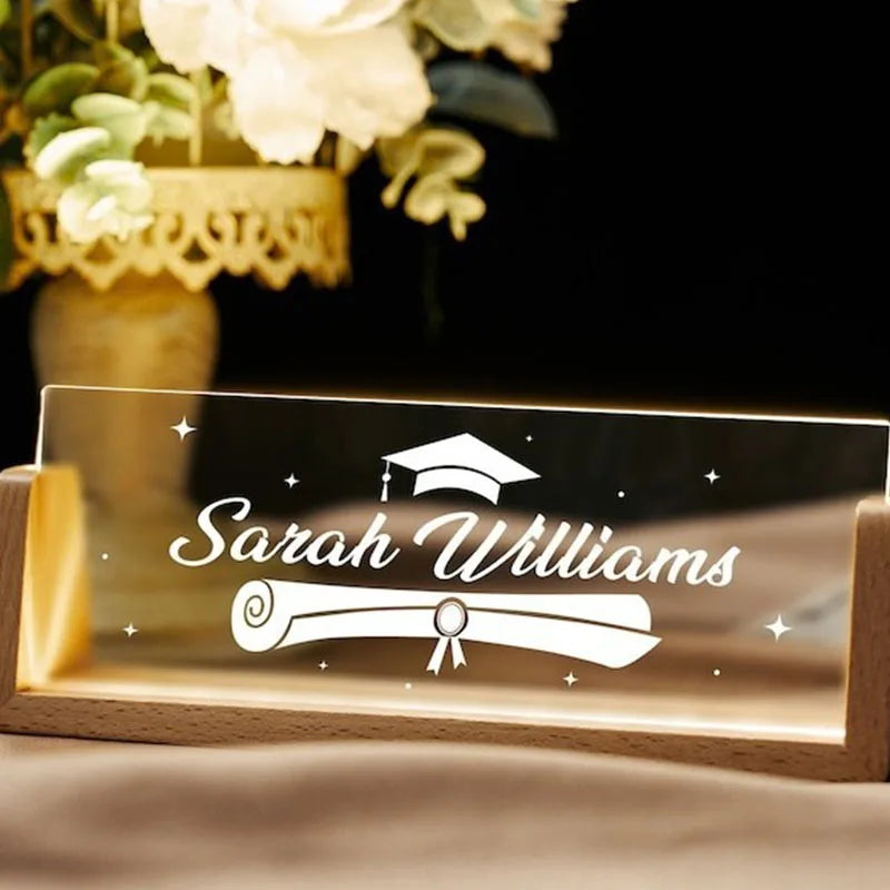 Personalisierte LED-Acryl-Namensplatte – Leuchtendes Namensschild für Büro, Events & Geschenke