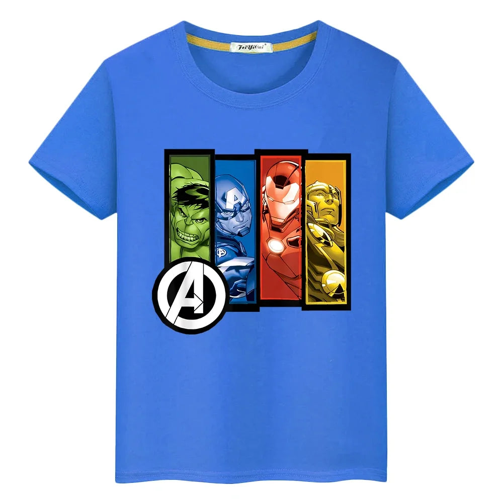 Marvel Avengers Kinder-T-Shirt – 100 % Baumwolle mit Superhelden-Print