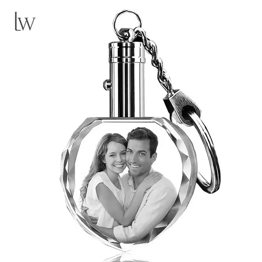 Personalisiertes 3D-Kristall-Herzfoto-Halskette – Individuelles Geschenk für Frauen & Männer