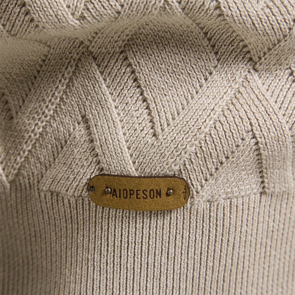 Suéter de algodón para hombre AIOPESON con estampado clásico de diamantes