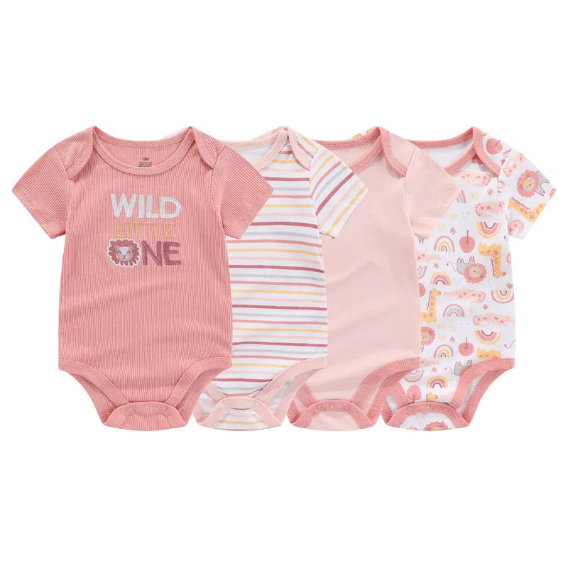 Conjunto Kiddiezoom de 4 bodies de manga corta para bebé