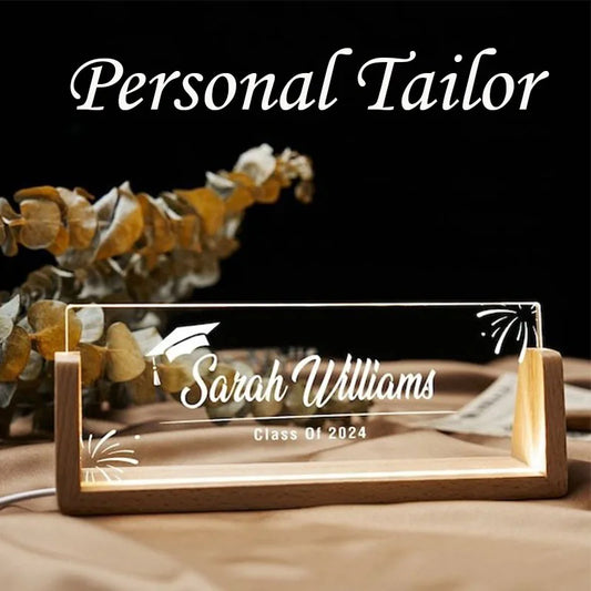 Personalized LED Acrylic Nameplate – Illuminated Nameplate for Office, Events & Gifts