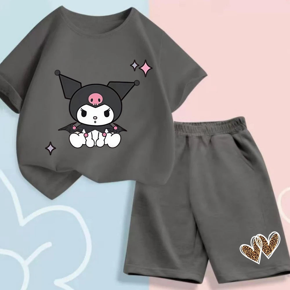 Kuromi T-Shirt & Shorts im 2-Teiler
