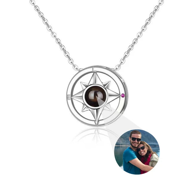 Personalized Photo Projection Necklace – Heart Pendant with “I Love You” in 100 Languages