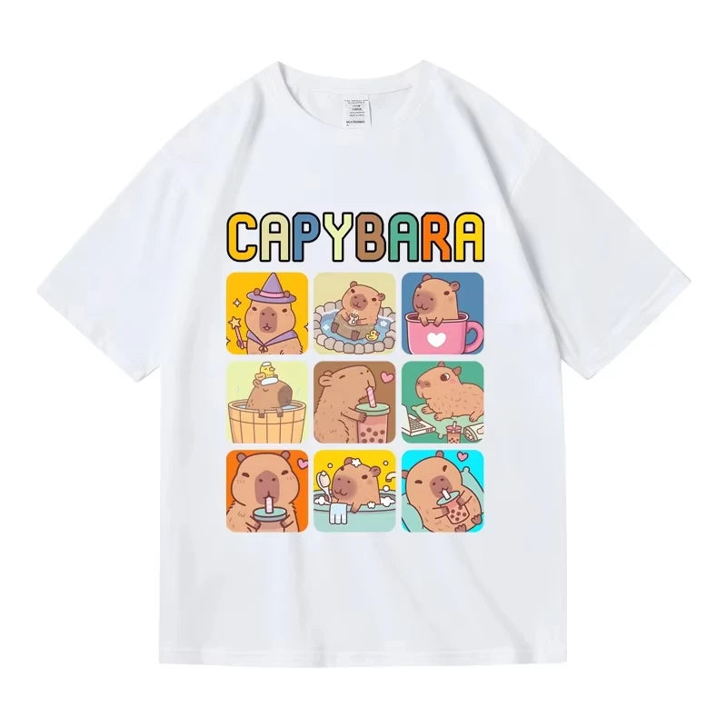 Camiseta de algodón con divertido motivo de capibara