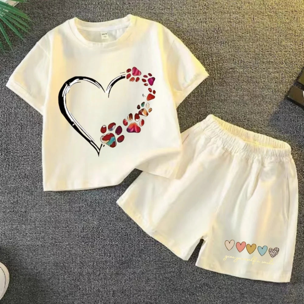 Hochwertiges 2-teiliges Sommer-Set mit Herzmotiv