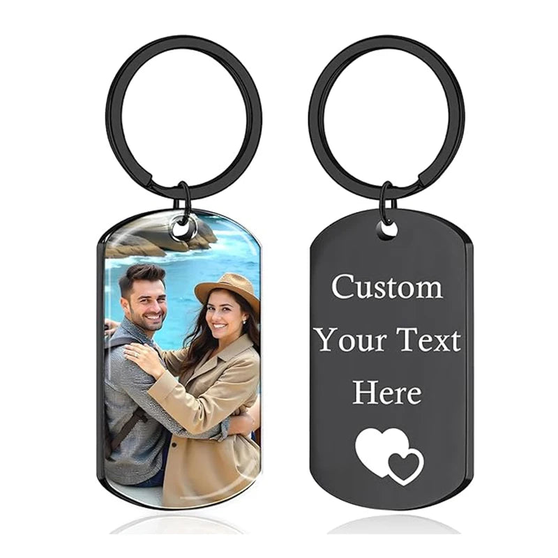 Collar de acero inoxidable con foto personalizado – Colgante con impresión a color y grabado