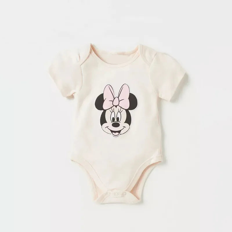 Conjunto MINISO de 3 bodies de bebé de manga corta con motivo de Mickey Mouse
