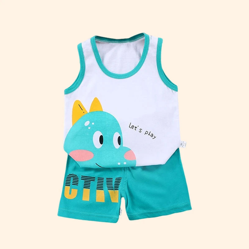 2-teiliges Baumwoll-Outfit mit T-Shirt & Shorts