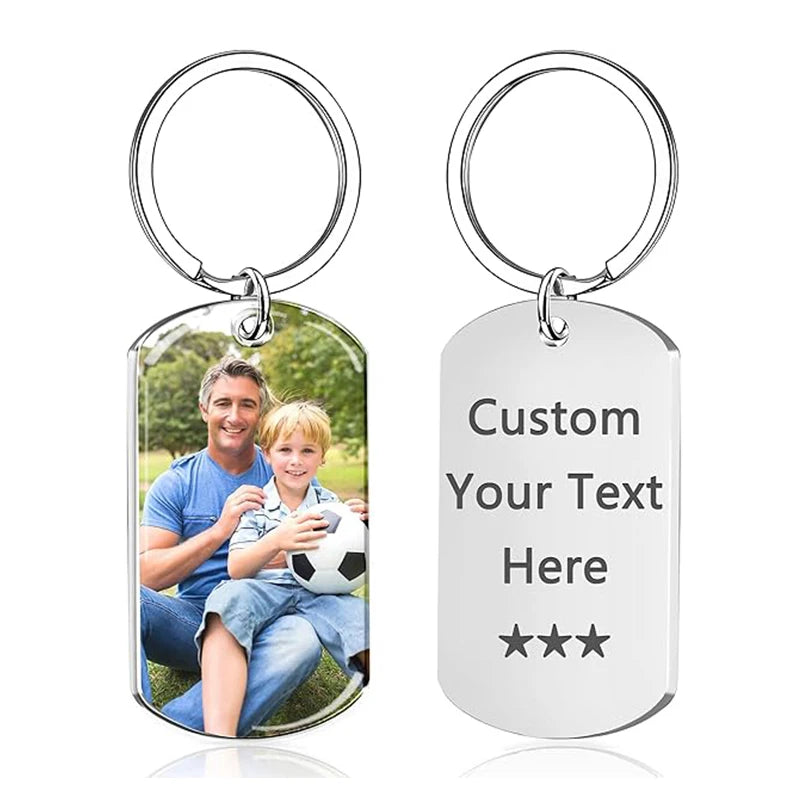 Collar de acero inoxidable con foto personalizado – Colgante con impresión a color y grabado