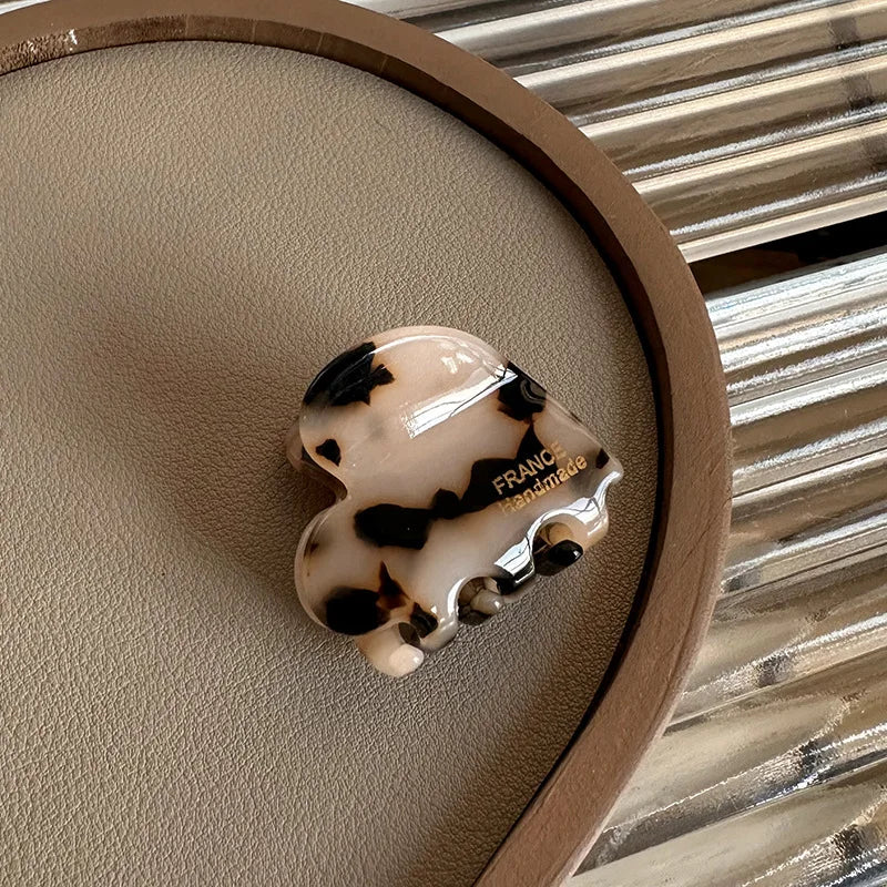 Kleine Herz-Haarklammer aus Acetat (3,5 cm) – Niedliche Haarspange im Korean Style für Damen & Mädchen