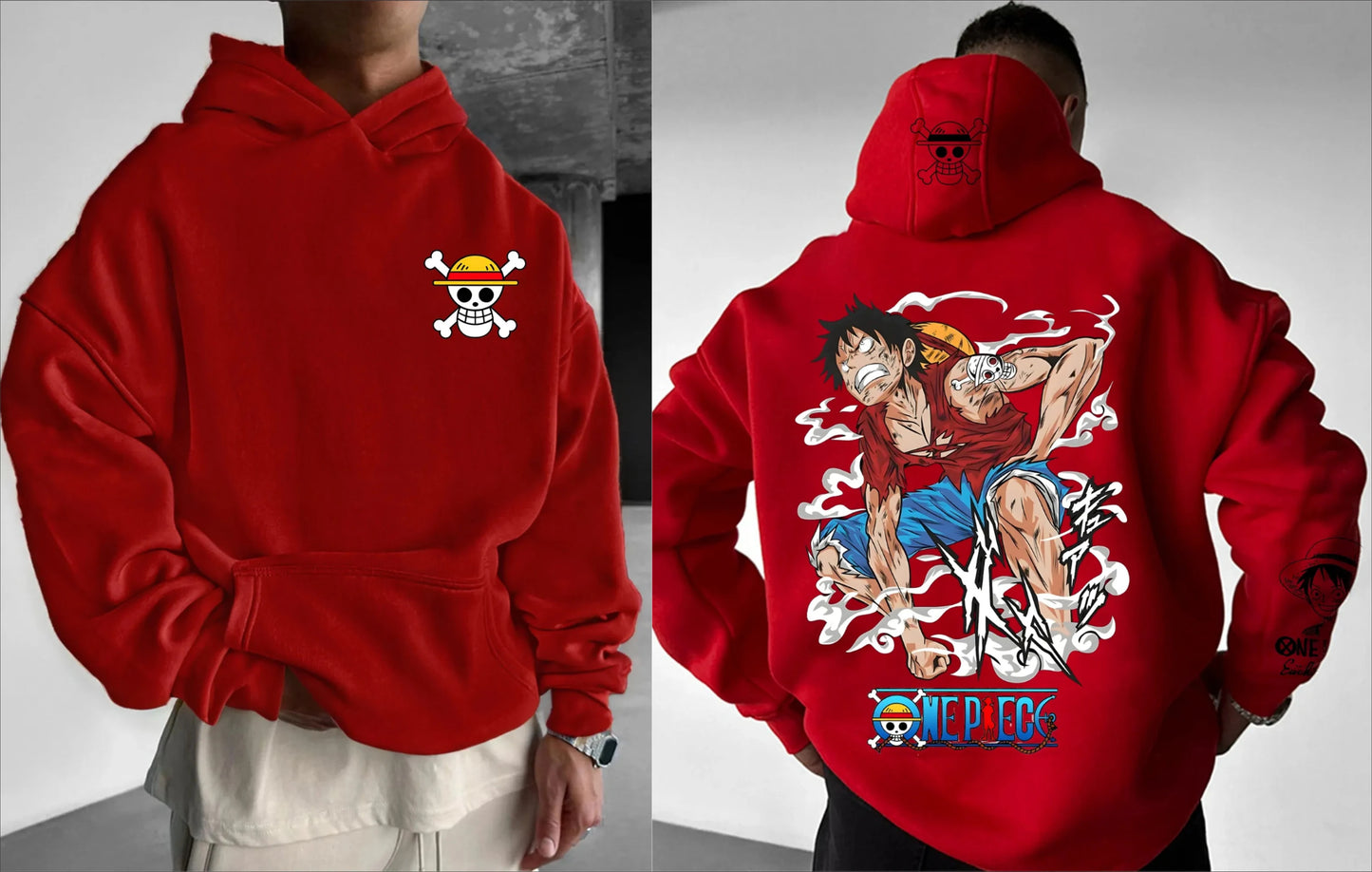 Sudadera con capucha de Bandai One Piece Luffy + ¡insignia gratis!