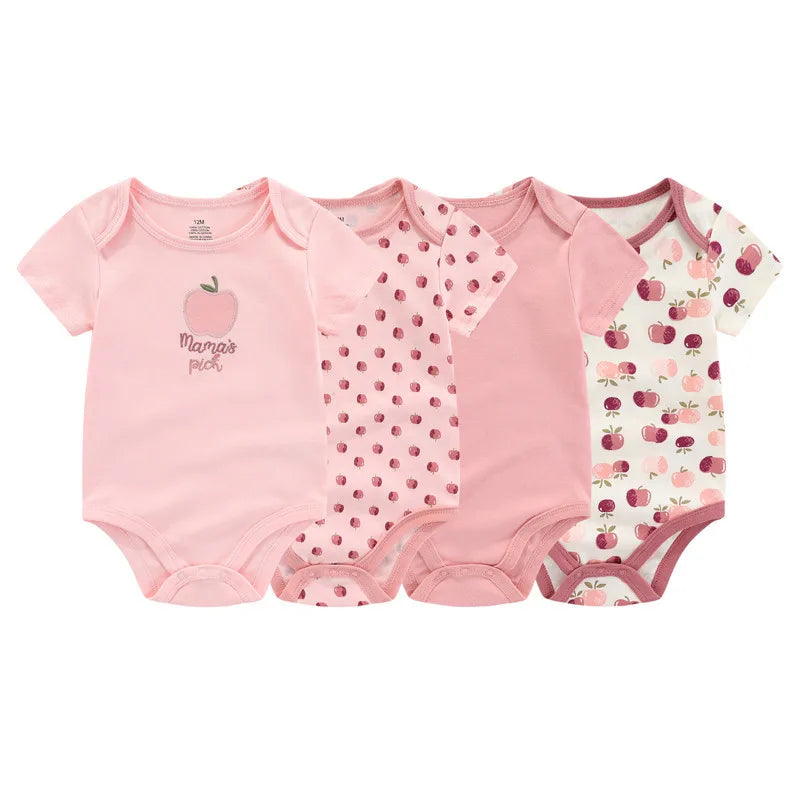 Conjunto Kiddiezoom de 4 bodies de manga corta para bebé