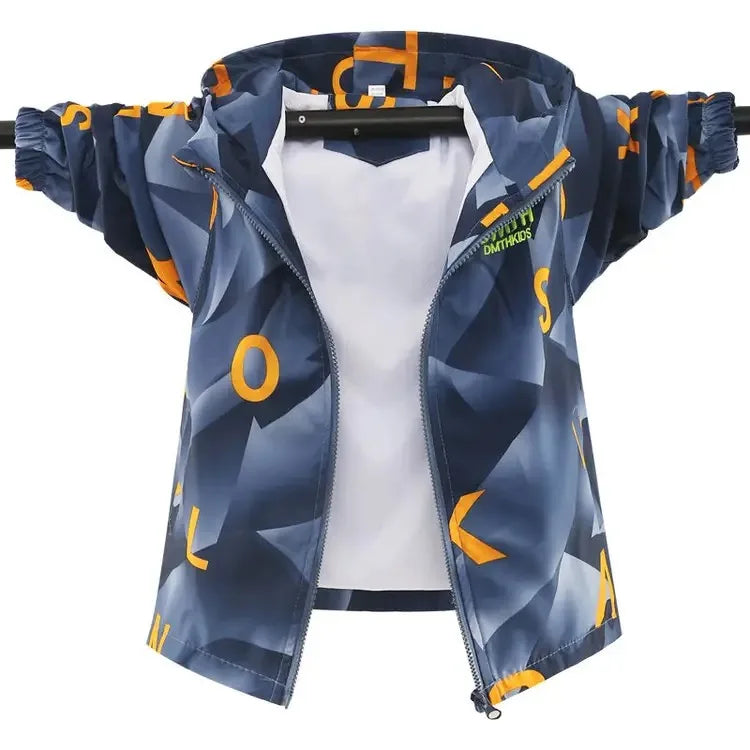 Kids Tales Kinderjacke mit Farbverlauf & Kapuze – Winddicht, Herbst/Frühling, Unisex