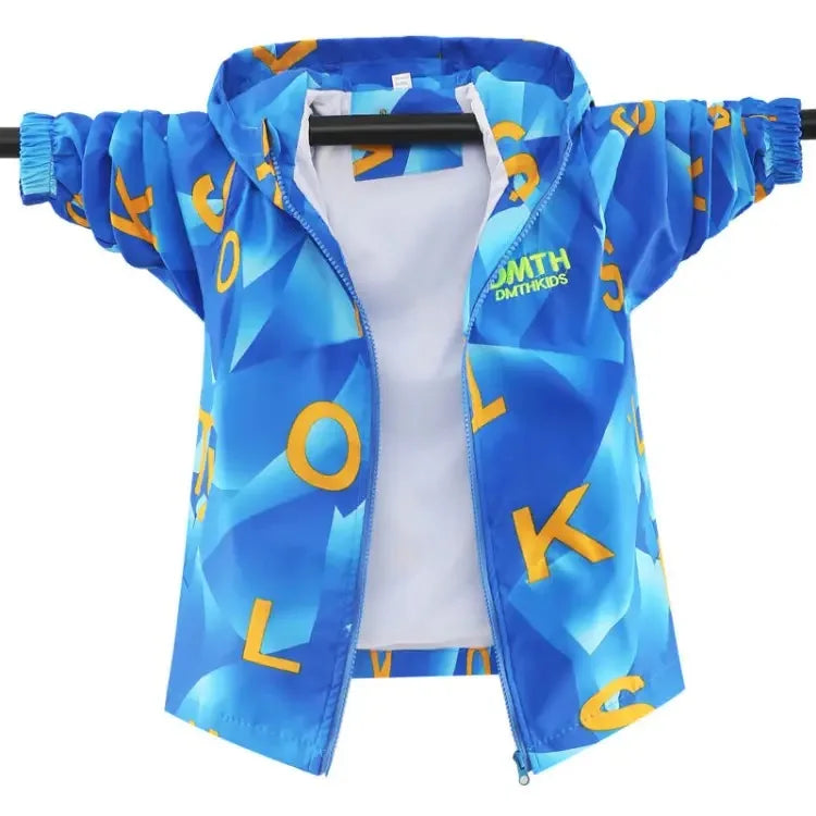 Kids Tales Kinderjacke mit Farbverlauf & Kapuze – Winddicht, Herbst/Frühling, Unisex