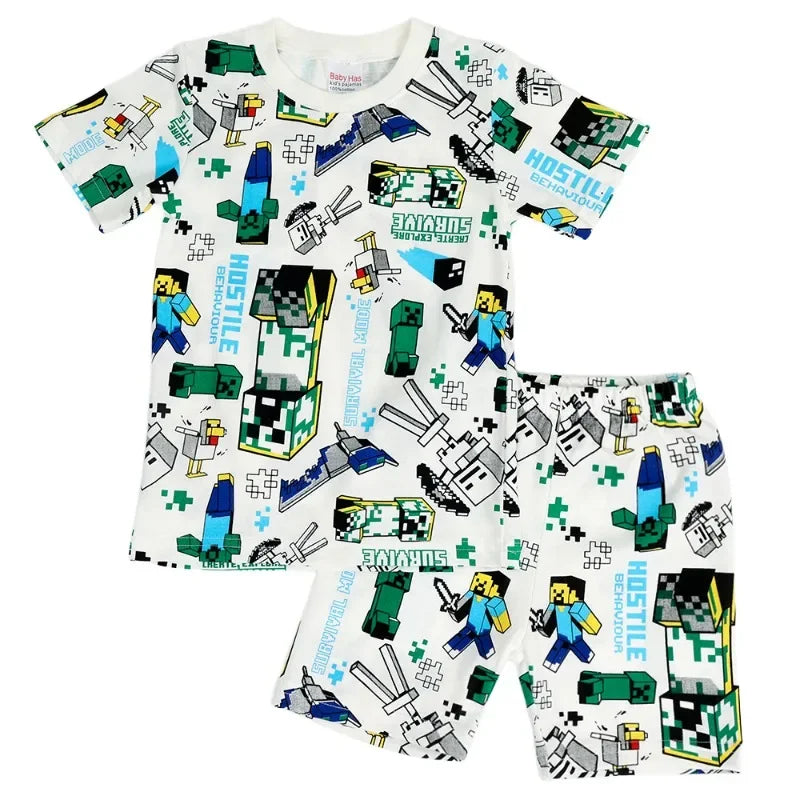 Minecraft Creeper: camiseta y pantalones cortos para pequeños héroes pixelados