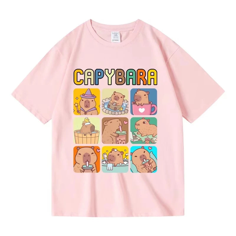 Camiseta de algodón con divertido motivo de capibara
