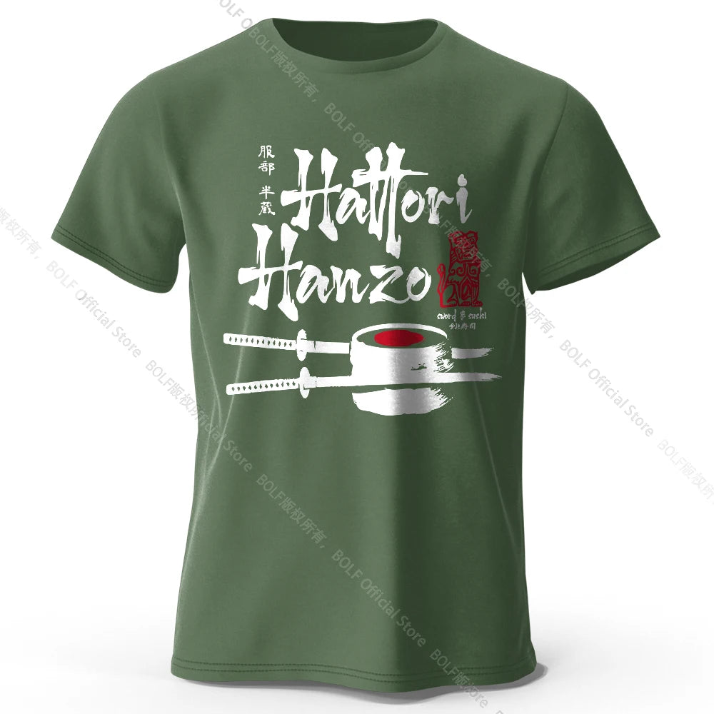 Hattori Hanzo Printed T-Shirt – Samurai Streetwear aus 100% Baumwolle