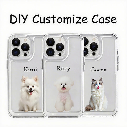Personalisierte Haustier-Foto Handyhülle für iPhone 17/16/15/14/13/12/11 Pro Max & Plus – Transparente weiche Silikonhülle mit Hund- oder Katzenbild