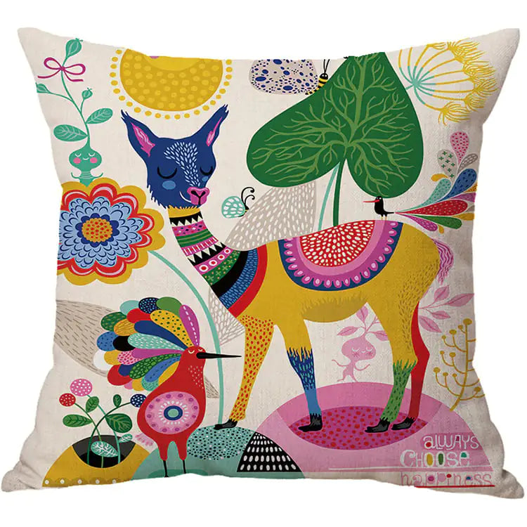 Cartoon Cotton Linen Car Cushion Pillow (Factory Direct)