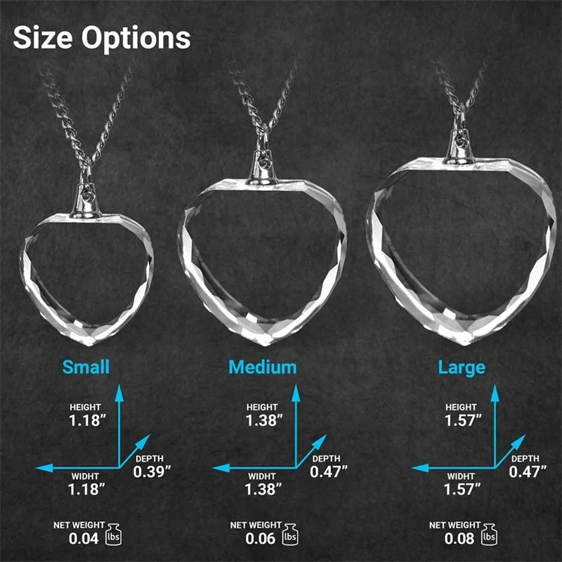 Personalisiertes 3D-Kristall-Herzfoto-Halskette – Individuelles Geschenk für Frauen & Männer
