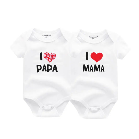 Kiddiezoom Babybody aus 100 % Baumwolle – I ♥ Papa & Mama
