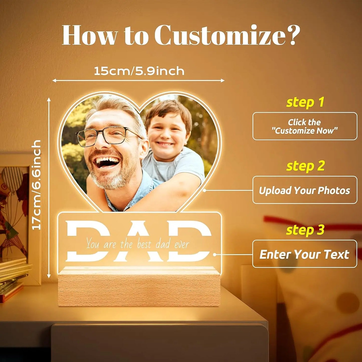 Placa musical acrílica personalizada con LED (foto y código de Spotify). Ideal para regalar en el Día de la Madre, en pareja y en aniversarios.