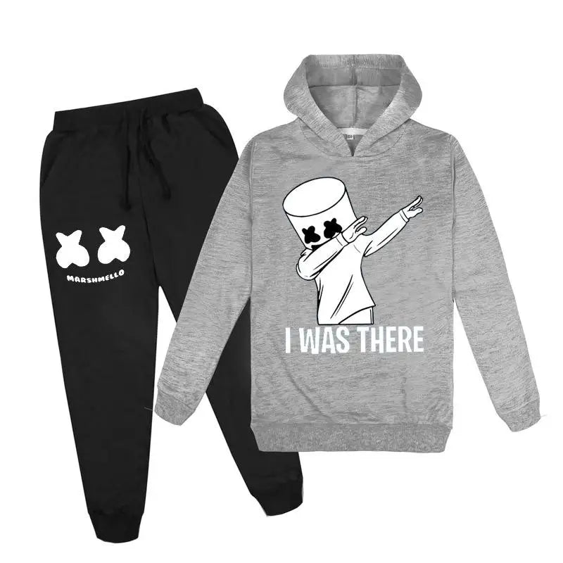 Kinder Tracksuit Set mit DJ Marshmello Print – Hoodie & Hose, 3–13 Jahre