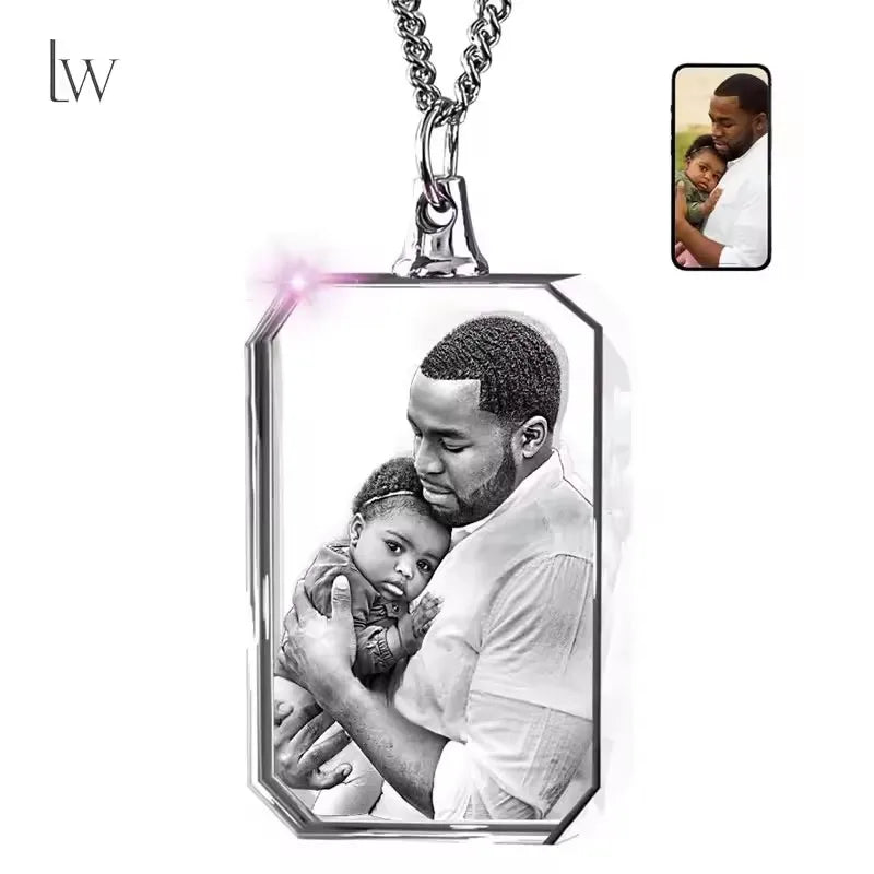 Personalisiertes 3D-Kristall-Herzfoto-Halskette – Individuelles Geschenk für Frauen & Männer