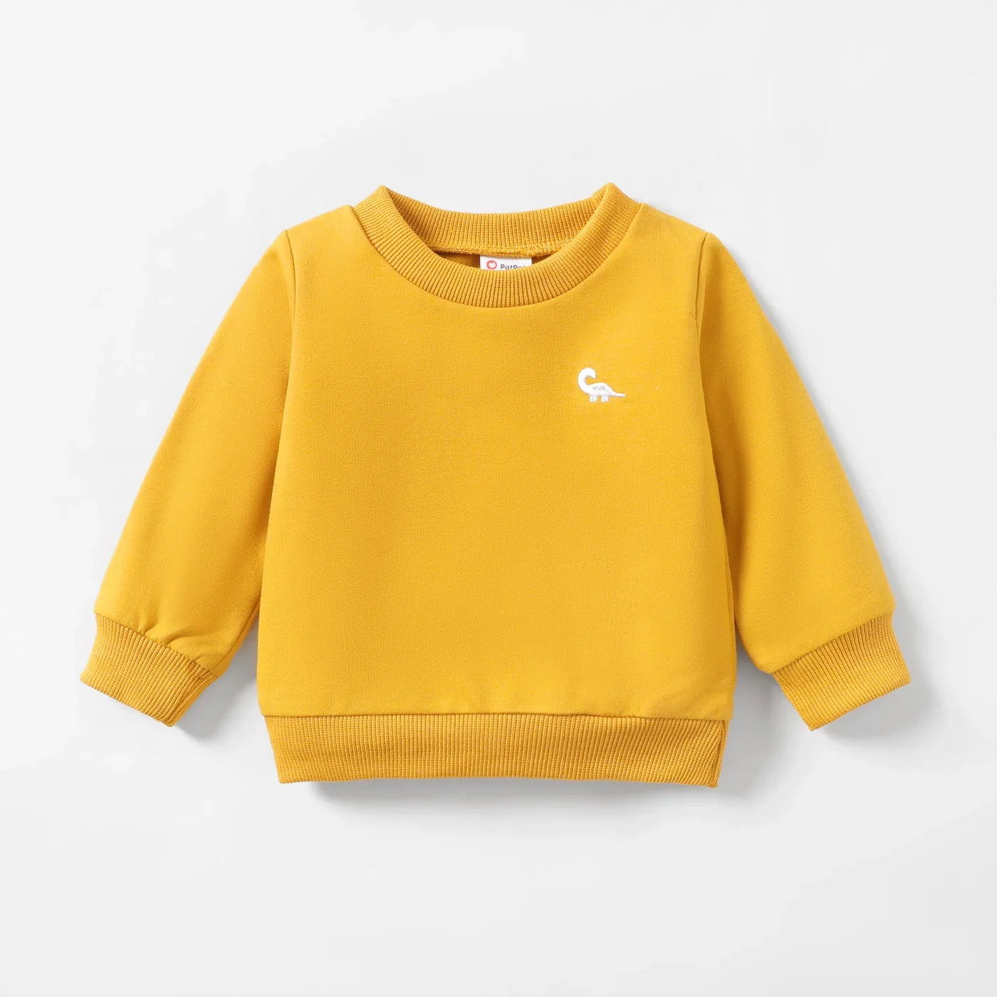PatPat Baby Sweatshirt mit Dino Stickerei