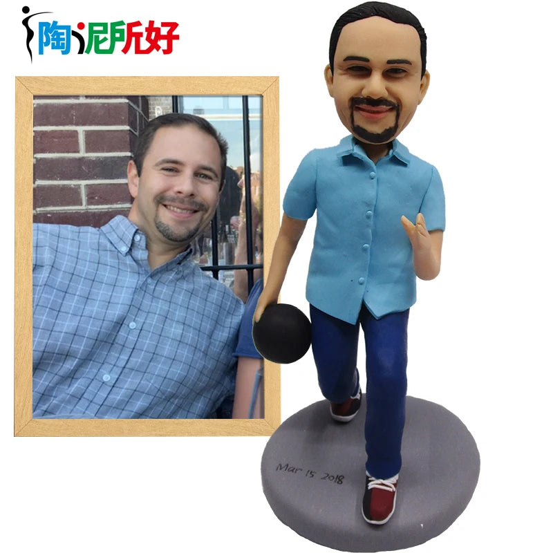 Custom Handmade BHandgefertigte Bobblehead-Figuren – Personalisierte Tonpuppen nach Foto, individuelles Geschenkobblehead Figurines, Personalized Clay Dolls figuras Statue Sculpture from your photo,Bespoke Gift for Husband