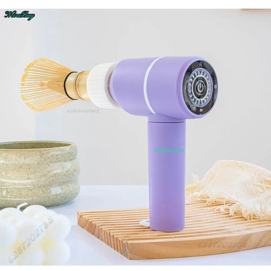 Elektrischer Matcha-Schneebesen mit Bambus-Chasen – 3-Stufen-Einstellung, wiederverwendbar & effizient