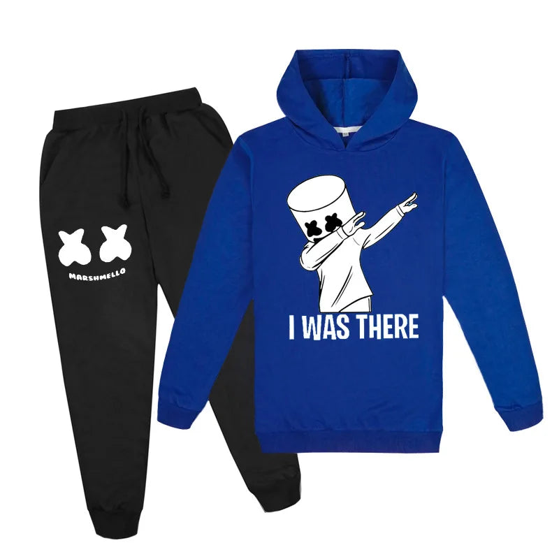 Kinder Tracksuit Set mit DJ Marshmello Print – Hoodie & Hose, 3–13 Jahre
