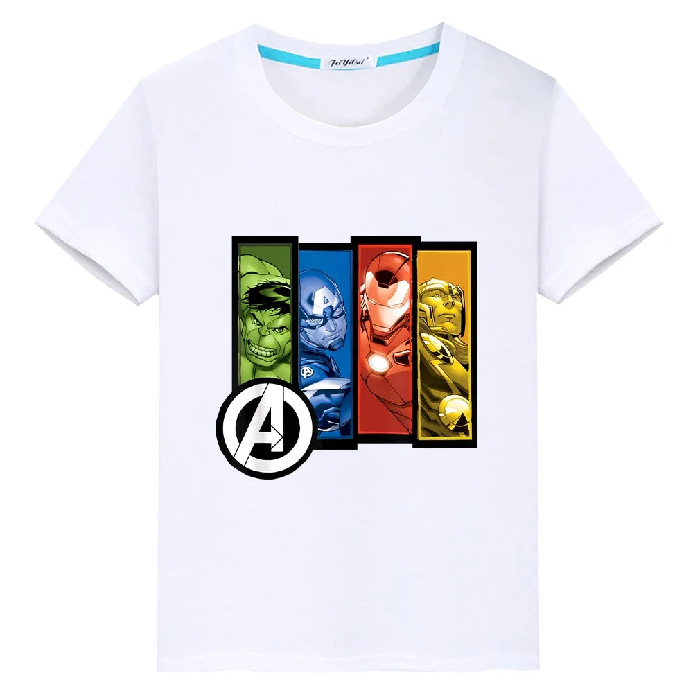 Marvel Avengers Kinder-T-Shirt – 100 % Baumwolle mit Superhelden-Print